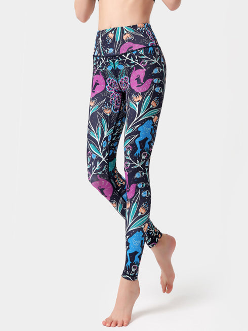 Printed High Waist Active Leggings - Odaingerous